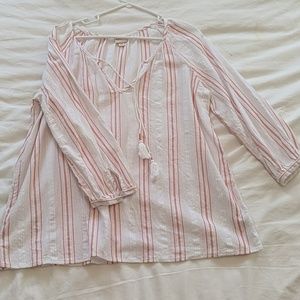 Striped 3/4 Sleeve Shirt, Size Large